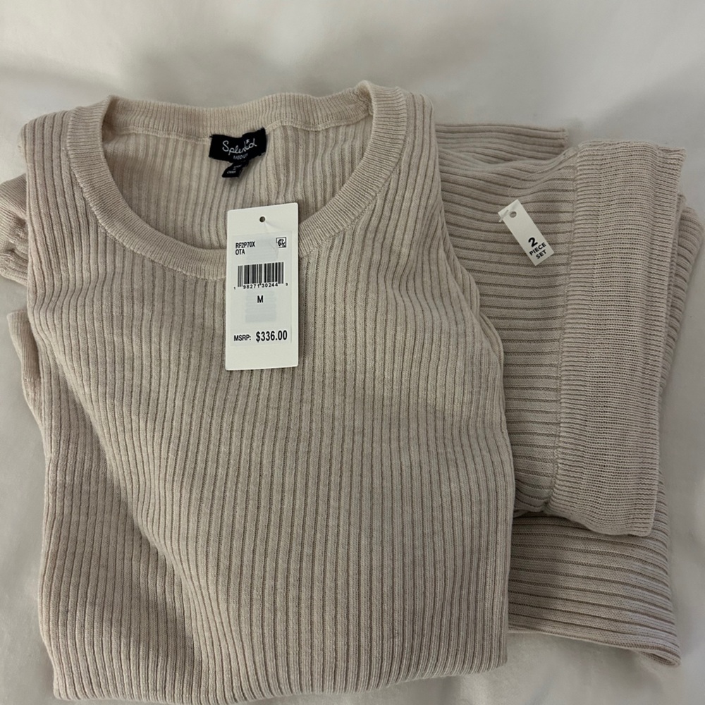 Splendid Rib Knit Crop Pant Set - Picture 2 of 16